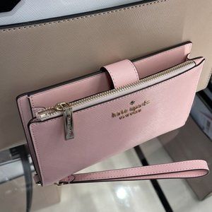 Kate Spade Staci Phone Wallet Wristlet Chalk Pink